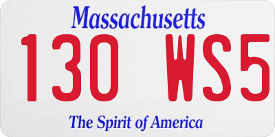 MA license plate 130WS5