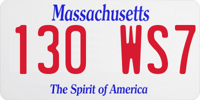 MA license plate 130WS7