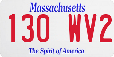 MA license plate 130WV2