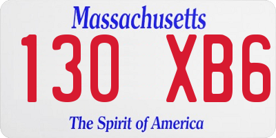 MA license plate 130XB6