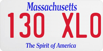 MA license plate 130XL0