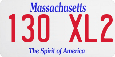 MA license plate 130XL2
