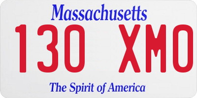 MA license plate 130XM0