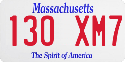 MA license plate 130XM7