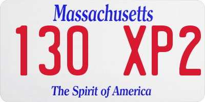 MA license plate 130XP2