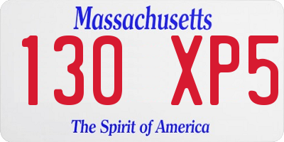 MA license plate 130XP5