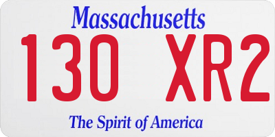 MA license plate 130XR2