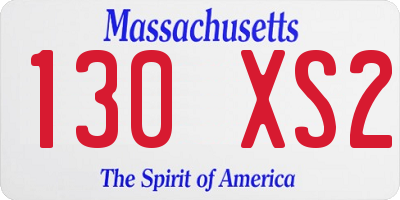 MA license plate 130XS2
