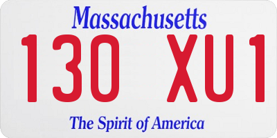 MA license plate 130XU1
