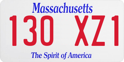 MA license plate 130XZ1