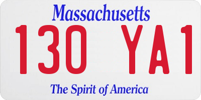 MA license plate 130YA1