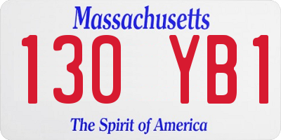 MA license plate 130YB1