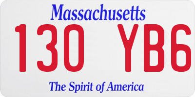 MA license plate 130YB6