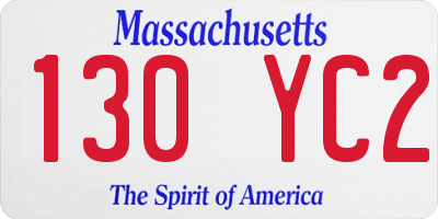 MA license plate 130YC2
