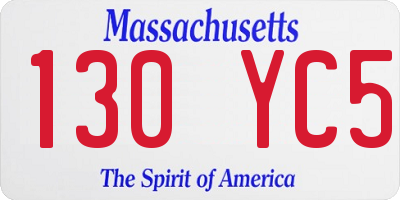 MA license plate 130YC5