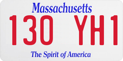 MA license plate 130YH1