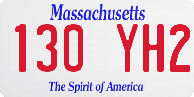 MA license plate 130YH2