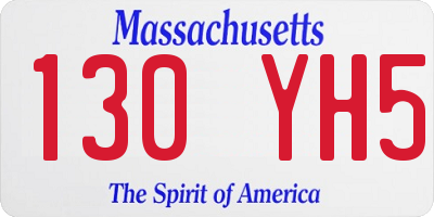 MA license plate 130YH5