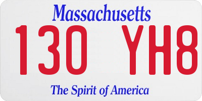 MA license plate 130YH8