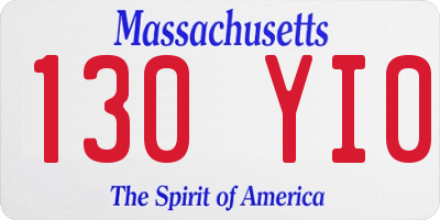 MA license plate 130YI0