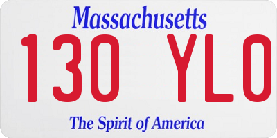 MA license plate 130YL0