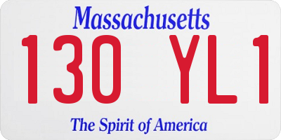 MA license plate 130YL1