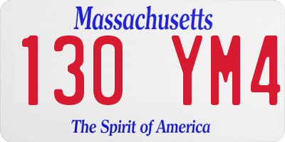 MA license plate 130YM4