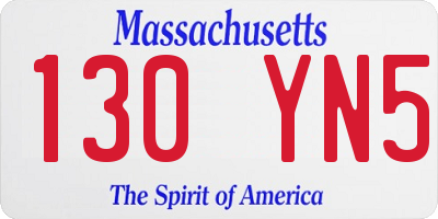 MA license plate 130YN5