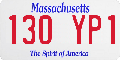 MA license plate 130YP1