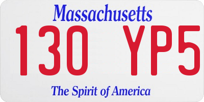 MA license plate 130YP5