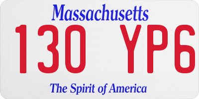 MA license plate 130YP6