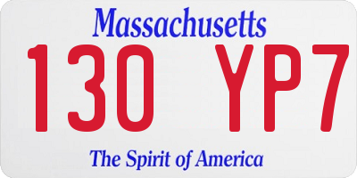MA license plate 130YP7
