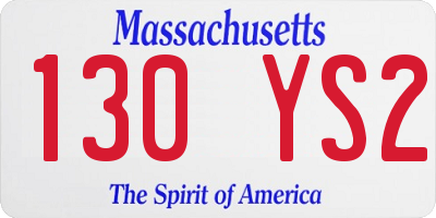 MA license plate 130YS2