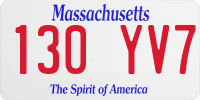 MA license plate 130YV7