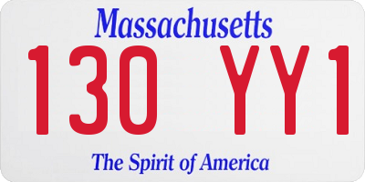 MA license plate 130YY1