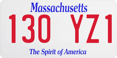 MA license plate 130YZ1