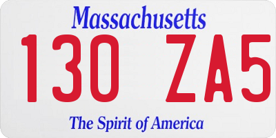 MA license plate 130ZA5
