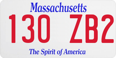 MA license plate 130ZB2