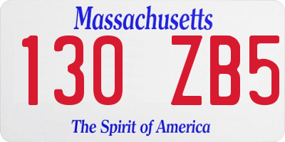 MA license plate 130ZB5