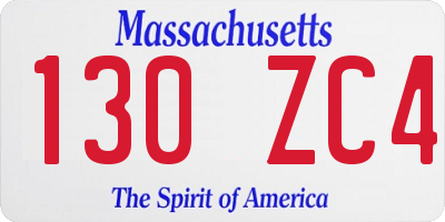 MA license plate 130ZC4