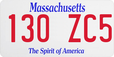 MA license plate 130ZC5