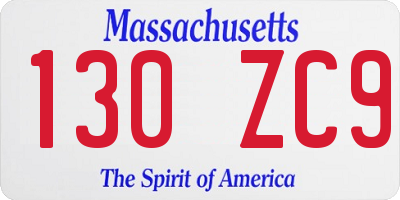 MA license plate 130ZC9