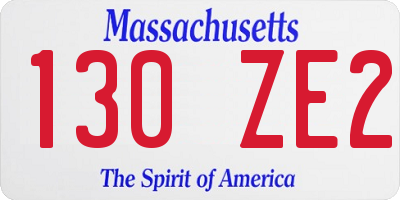 MA license plate 130ZE2