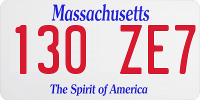 MA license plate 130ZE7