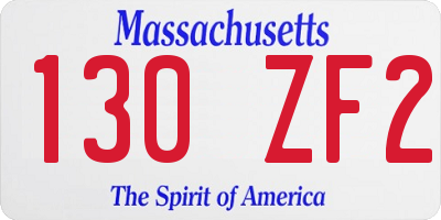 MA license plate 130ZF2