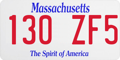 MA license plate 130ZF5