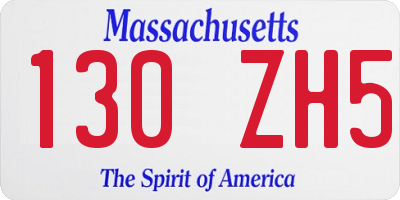 MA license plate 130ZH5