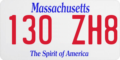 MA license plate 130ZH8