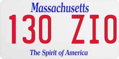 MA license plate 130ZI0
