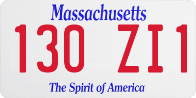 MA license plate 130ZI1